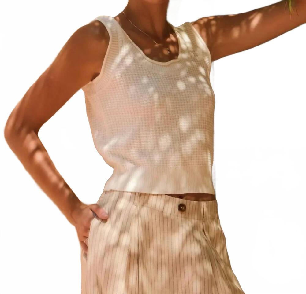 NEW ODDI sleeveless sweater knit tank in white